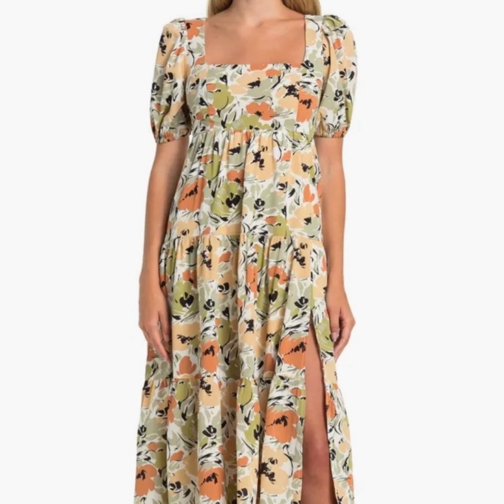 ASTR the Label Square Neck Midi Dress